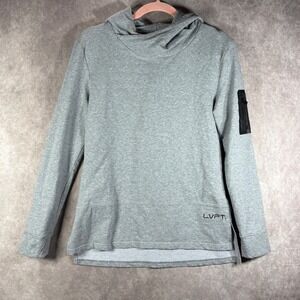 LVFT Hoodie Mens Large Gray Live Fit Pullover Cowl Neck Arm Pocket Training Gym